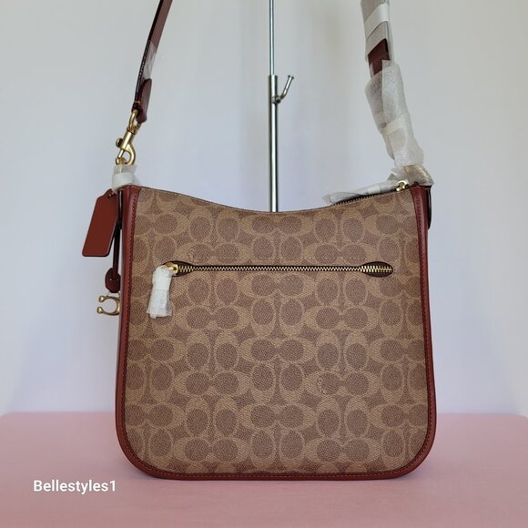 COACH Chaise Signature Canvas & Leather Crossbody Bag-Tan Rust color🎈$220. - Picture 7 of 16